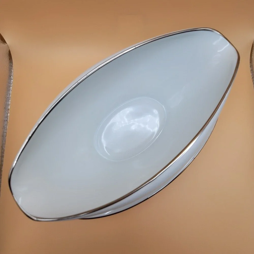 Noritake Graywood 6041 Gravy Boat‎ Silver Trim JAPAN Vintage